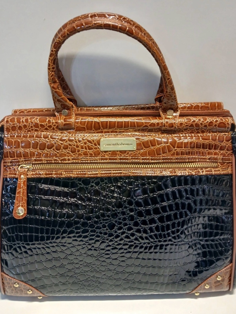 Samantha Brown Faux Croc Embossed Work or Weekend Bag